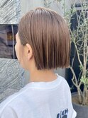 ブリーチあり　透明感ベージュミニボブ