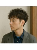 大人メンズツーブロックニュアンスパーマ　20代 30代 40代 50代