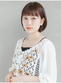 丸みボブ×ワイドバング