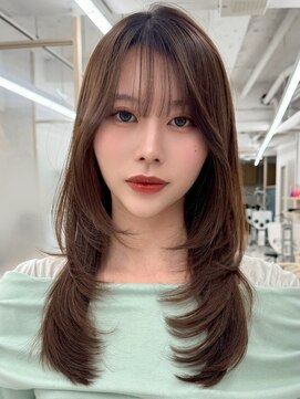 アッシュ 新杉田店(Ash) 新杉田レイヤーカット韓国ダブルカラー顔周り前髪カットボブ