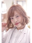 【ｋｉｍｉ自由が丘】ベージュカラー×ウェーブボブ 髪質改善