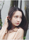 伸ばしかけ外ハネボブ×アッシュブラウン×毛先パーマ