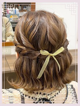 秋葉原コットン ヘアセット専門店 編み込みハーフアップ