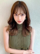 アフロート ディル(AFLOAT D'L)&nbsp;ミストバングマロンベージュ鎖骨ミディアム艶カラー