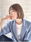 ぶつ切りボブ/抜け感ヘア/フレンチボブ/冬カラー/うぶバング/tom