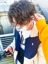 ヒビヲ(HIBIO)&nbsp;ツイストスパイラルパーマツーブロックメンズマッシュメンズヘア