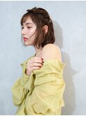 三軒茶屋_レディース_ミディアム_ヘアアレンジ_ボブ_ブラウン