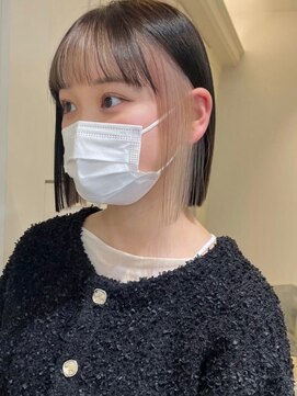 ベレーザ 渋谷(BELEZA) 4213黒髪インナーカラータンバルモリボブシルキーグレーベージュ