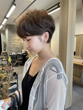 サンド 表参道(sand) ショートボブパーマ20代30代40代イヤリングカラー大人可愛い