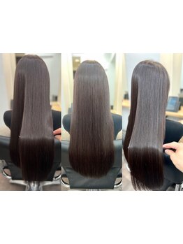 【カット+縮毛矯正+髪質改善ULTOWAトリートメント+マイクロバブル￥19,000】で指通り滑らかなスタイルへ＊