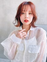 メーヴェ(Mowen)&nbsp;mowen×外ハネミディアム×ラフウェーブ×オレンジベージュ