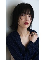 エルサロン 大阪店(ELLE salon) 黒髪エモージュ小顔レイヤー/ayano
