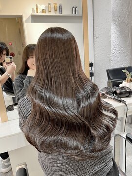 ブレンド 渋谷(BLend) ホワイトグレージュミニウルフデジタルパーマチェリーブラウン