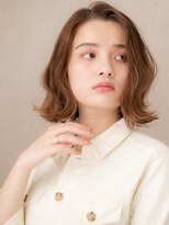 カバーヘア ブリス 戸田公園西口店(COVER HAIR bliss)&nbsp;シャンパンベージュ外ハネくびれヘアかきあげボブX戸田公園20代