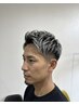 メンズカット&ホワイト、シルバーメッシュ ¥15000