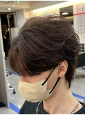 八事毛流れセンターパートニュアンスパーマフェザーパーマ緩め