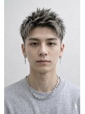 アップバングショートセンターパートツーブロックハイライト30代