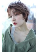 【日吉 neoliveJuQ】グレージュ ハイライト ひし形ショート