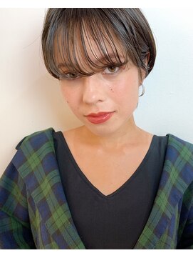 グッデイ ヘアー(GOOD DAY HAIR) マニッシュ ネイビーカラー 美髪 フレンチボブ ショート