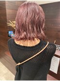 モーブピンクカラー×切りっぱなしボブ★中村大輔