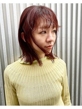 リーニュ(Ligne) チェリーレッド/ボブヘア/暖色カラー
