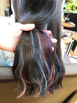 ヴァンクラウドフロムコウベ 恵庭店(VENT CLOUD from KOBE) 20代30代かわいい透明感★ネイビー×ピンク×グリーンユニコーン