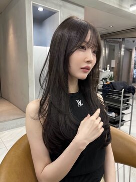 サイン 表参道(SIGN) 韓国ヘアグレージュカラーブリーチ無し髪質改善イヤリングカラー