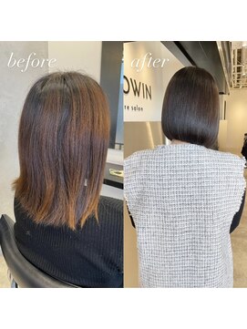 サロウィン 池袋(SALOWIN) 【 before & after 】美髪縮毛矯正 × アッシュベージュ #203