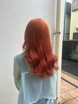 アジールヘア 北千住駅西口店(agir hair) オレンジカラー　イエベ　暖色カラー