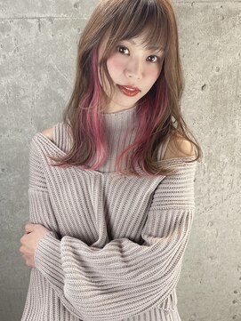 ルノン(LUNON) インナーカラー×ピンク/ダブルカラー/インナーカラー