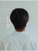 センターパートラフウェーブ