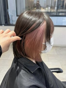 エクラバイナチュラル(eclat by Natural) インナーカラー/ピンクイヤリングカラー/ブリーチピンク/韓国風