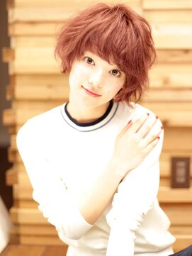 デラ バイ アフロート(DELA by afloat) コーラルオレンジ×デジタルパーマ