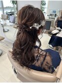 結婚式お呼ばれハーフアップアレンジ＊10代20代30代