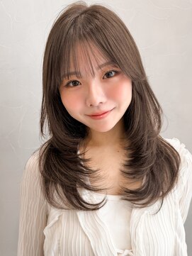 アグノス 青山(Agnos) ワンカールくせ毛風カールセミディ小顔カット前髪こなれヘア