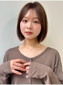 ショートカット ボブ 透明感カラー 薄め前髪 20代 30代 ブラウン