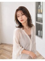 バグズ ヘアデザイン 桔梗が丘店(Baguz HAIR DESIGN) くびれミディレイヤー×透け感ダークグレージュ