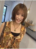 透明感ブラウン×ぷつっとボブ