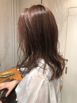 グリーン 渋谷(green) ピンクベージュ×透け感カット