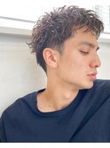ツーブロック ショートスパイラルパーマ