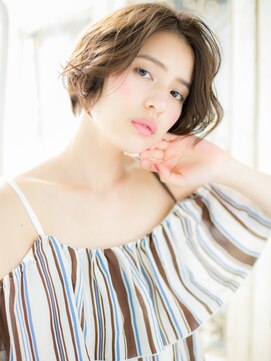 モッズ ヘア 福岡姪浜店(mod's hair) *mod's姪浜*…インナーカラーかきあげバング小顔ボブショートe