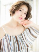 *mod's姪浜*…インナーカラーかきあげバング小顔ボブショートe
