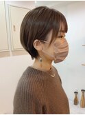 大人可愛い前下がりショートボブ丸みショート20代30代40代