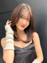 ベレーザ 渋谷(BELEZA) ba2050透明感暗髪ショコラアッシュ顔回りレイヤー韓国ヘアー