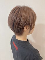 フゥカ 売市店(fuka)&nbsp;丸みショート×グレージュカラー×ハイライト