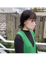 ミント(mint)&nbsp;切りっぱなしボブ/外ハネボブ/オリーブグレー/ミント