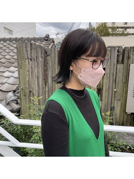 ミント(mint) 切りっぱなしボブ/外ハネボブ/オリーブグレー/ミント