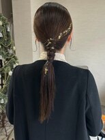 トナリ(tonari)&nbsp;ヘアセット　シニヨン　金箔/銀箔　卒業式【鹿児島中央駅】