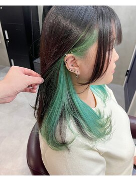 ヲタクに美容室は難しい。 インナーカラー×ミントグリーン