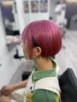 ミステル(MISTEL)&nbsp;2ブロックボブxピンクオレンジグラデーション